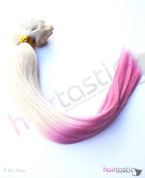 Ljusblond / Rosa Dip Dye Ombre Clip on set