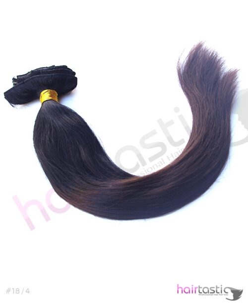 Svartbrun Dip Dye Ombre Clip on set
