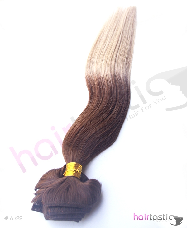 Ljusbrun / Blond Dip Dye Ombre Clip on set - Bild 2